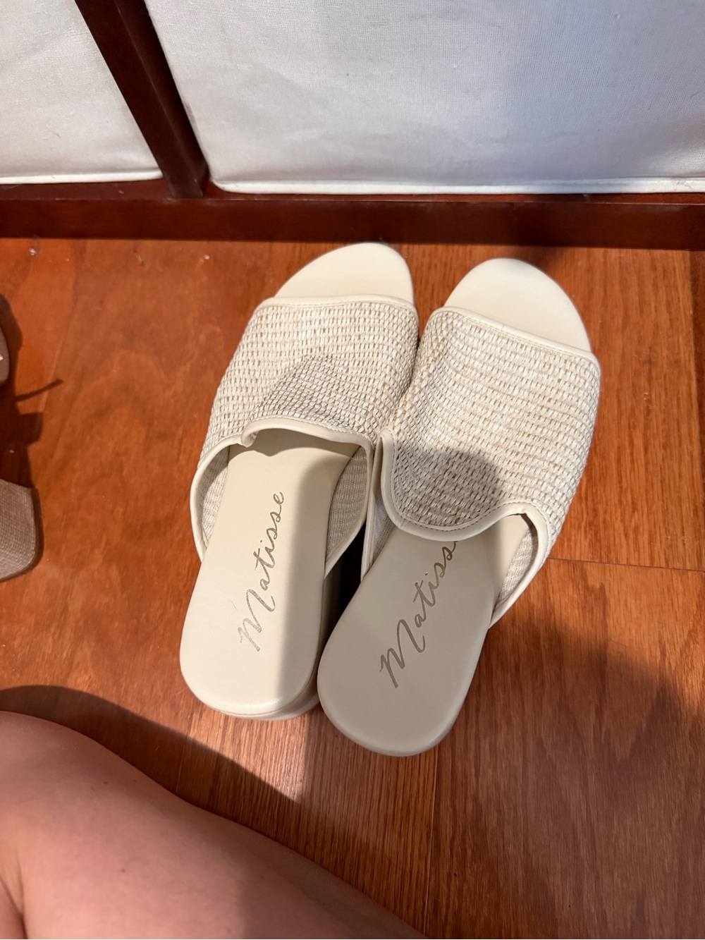 Karma Cream Woven Slide Mules